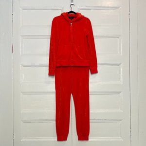Juicy Couture Red Velour Tracksuit Set, size M